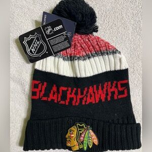 Fanatics Chicago Blackhawks Knit Beanie Toque NHL - Red, White, Black